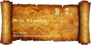Mráz Klaudia névjegykártya